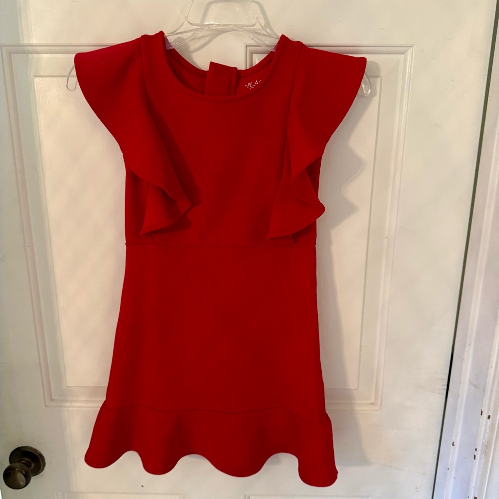 The Children's Place Red Sheath Dress Cap Flutter Sleeves Wedding